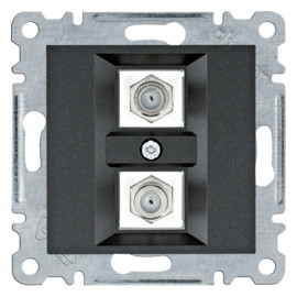WL3263 lumina Złącze podwójne typu F, czarny