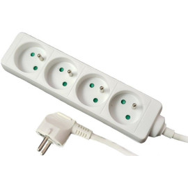 Przedłużacz 4 gniazda z uziemieniem, 3m - 4x2P+Z, 10A, 250V - PS-470/3,0 E BIAŁY Plastrol
