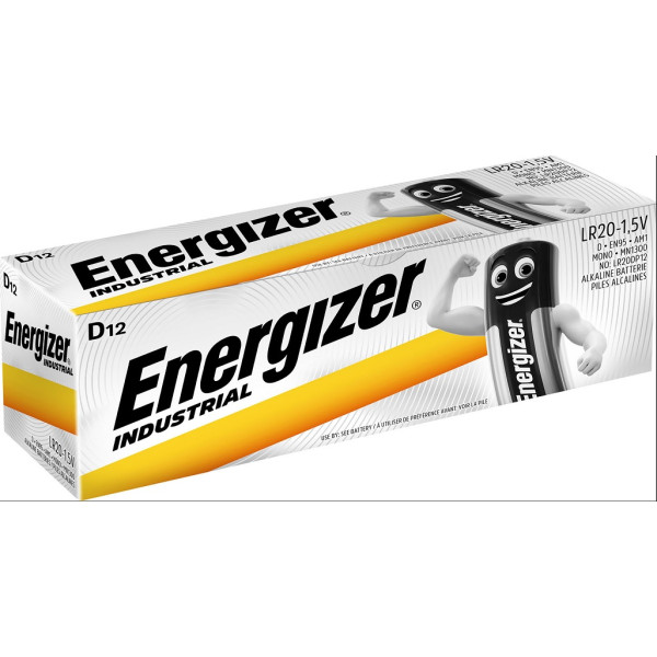 Bateria D (LR20) alkaliczna 1,5V - INDUSTRIAL Energizer (cena za pud. 12 szt.)