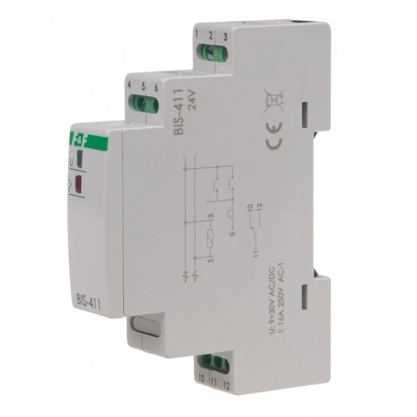 BIS-411-24V przekaźnik bistabilny 24V, montaż na szynie DIN