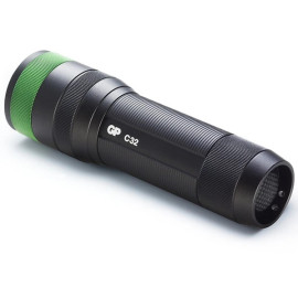 Latarka LED, aluminium, dioda CREE, 300lm, zasięg 100m, 2 tryby jasności, tryb SOS, smycz, (3xAAA) - Discovery C32BE 