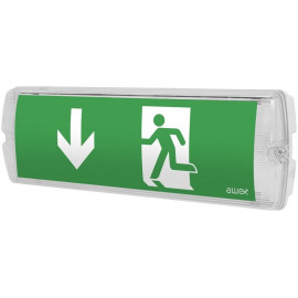 ECONOMIC LED IP65 1W 1h Oprawa awaryjna jednozadaniowa klosz przeźroczysty piktogram + PU33  ECL/1W/E/1/SE/PT/CL