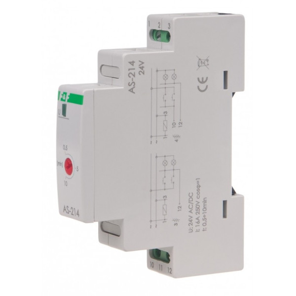 AS-214 16A  Automat schodowy 24V - montaż na szynie DIN