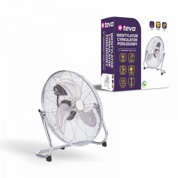 Tevo wentylator / cyrkulator podłogowy 18" 120W chrom FAN3.A.05
