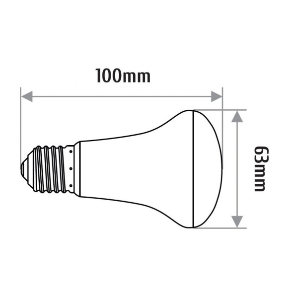 Żarówka LED E27 R63 - 7W (zamiennik 48W) 600lm - 230V 3000K (ciepło-biała) 120st. - LC050WW INQ