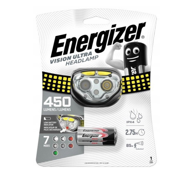 Latarka czołowa LED VISION ULTRA HEADLIGHT 450lm, 7 trybów, 3xAAA Energizer