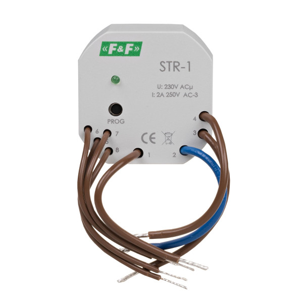 STR-2 sterownik rolet, jednoprzyciskowy, do puszki fi60, napięcie 230V AC