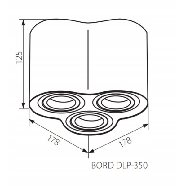 Oprawa natynkowa tuba GU10x2 czarna - BORD DLP-250-B Kanlux