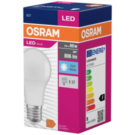 Żarówka LED E27 8,5W ( 60W) 806lm - A60 230V 4000K (neutralna-biała) - LED VALUE CLA60 OSRAM