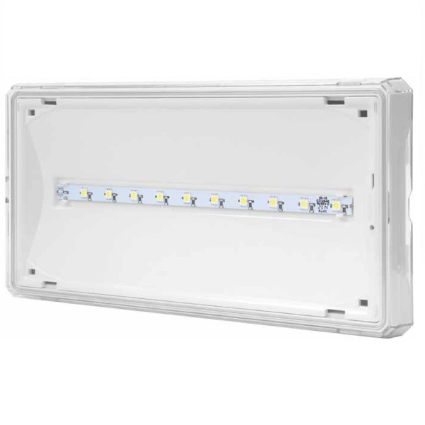 EXIT IP65 LED 1W 3h oprawa awaryjna dwuzadaniowa biała 230V   piktogram PU31 ETE/1W/C/3/SA/X/WH