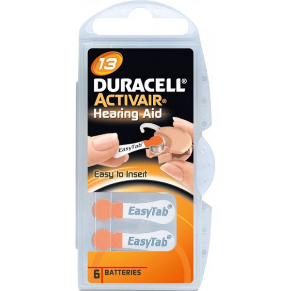 Baterie do aparatów słuchowych (cynkowo-powietrzna) - HA13 Duracell Activair (cena za 6 szt.)