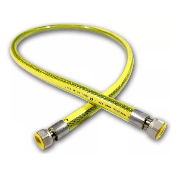 Przewód gazu ziemnego 1250mm PVC/inox F1/2-F1/2 , 0,5bar, [759064]