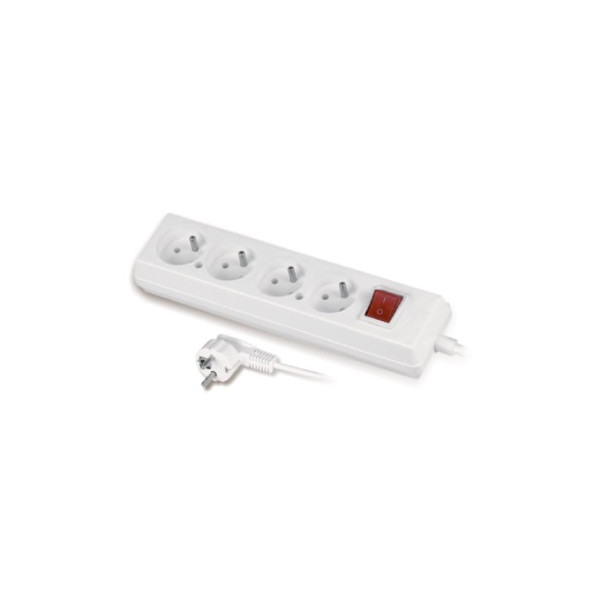Przedłużacz 4 gniazda z uziemieniem, 3m, z wyłącznikiem - 3x2P+Z, 10A, 250V -PS-470WS/3,0 E BIAŁY Plastrol