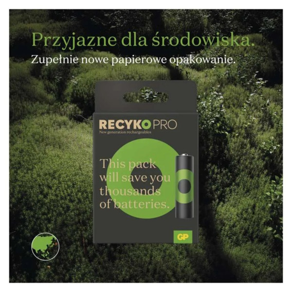 Akumulator AAA (R03) Ni-MH ReCyko PRO (czarne/srebrne)) - 800mAh 1,2V - 85AAAHCB-5EB5 GP (cena za blister 4 szt.)