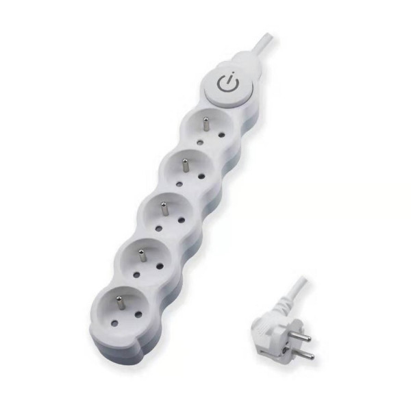 Przedłużacz 5 gniazd z uziemieniem, 3m, wyłącznik - B00-NP5GW3M Ecoline