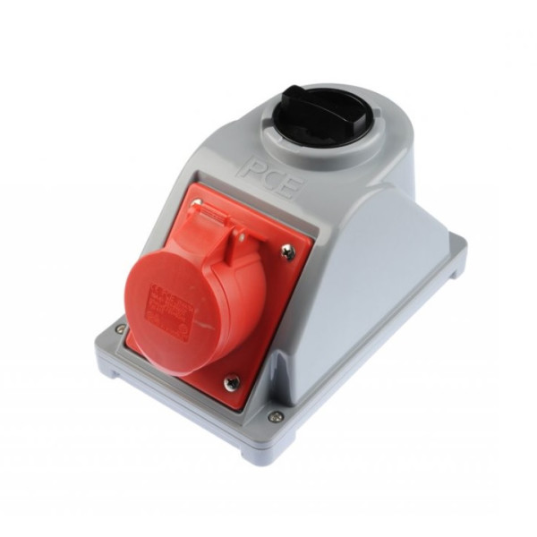 Gniazdo stałe z wyłącznikiem COMBO-POL, 16A 400V 3P+Z+N, wył. 0-1 IP44 96061540W PCE