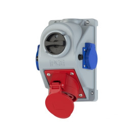 Gniazdo stałe z wyłącznikiem COMBO-POL 32A 400V 3P+Z+N, gniazdo 230V, wył. 0-1  96062541W PCE