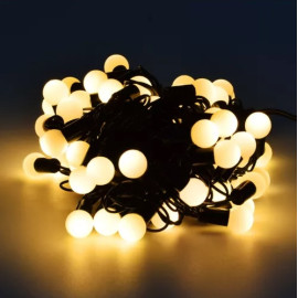 XMAS75-WHITE  Lampki choinkowe LED kulka 75 szt. białe, IP20, 4,5W, przewód 11,5m  