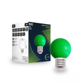 Żarówka LED E27 2,0W zielona - kulka LED DECO 230V - LPC010GN INQ