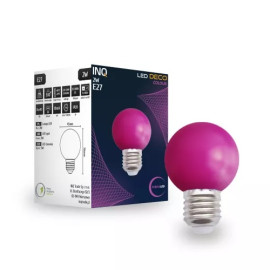 Żarówka LED E27 2,0W fioletowa - kulka LED DECO 230V - LPC010VT INQ