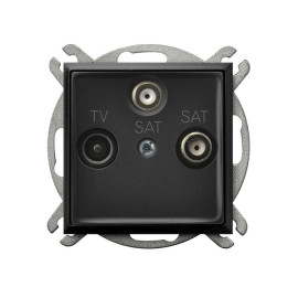 ARIA GPA-U2S/m/33 Gniazdo RTV-SAT z dwoma wyjściami SAT CZARNY METALIK