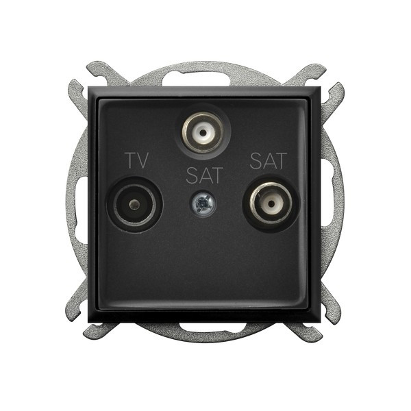 ARIA GPA-U2S/m/33 Gniazdo RTV-SAT z dwoma wyjściami SAT CZARNY METALIK