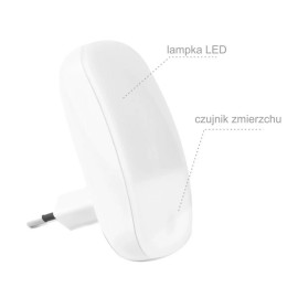 NL01 Lampka nocna wtykowa LED 0.3W 3lm z czujnikiem zmierzchu