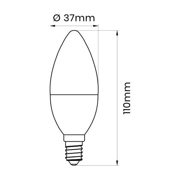 Żarówka LED E14 9W (zamiennik 67W) 900lm - świeczka 230V 3000K (ciepło-biała) - ELB101WW PROFILED INQ