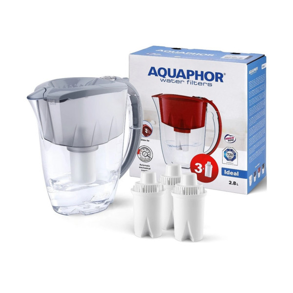 Dzbanek filtrujący Aquaphor Ideal 2,8l szary + 3 wkłady