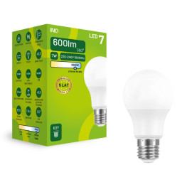 Żarówka LED A60 E27 7W 600lm 6000K INQ ELA024CW