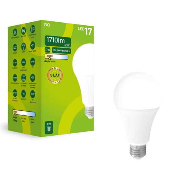 Żarówka LED A70 E27 17W 1710lm 3000K INQ ELA064WW