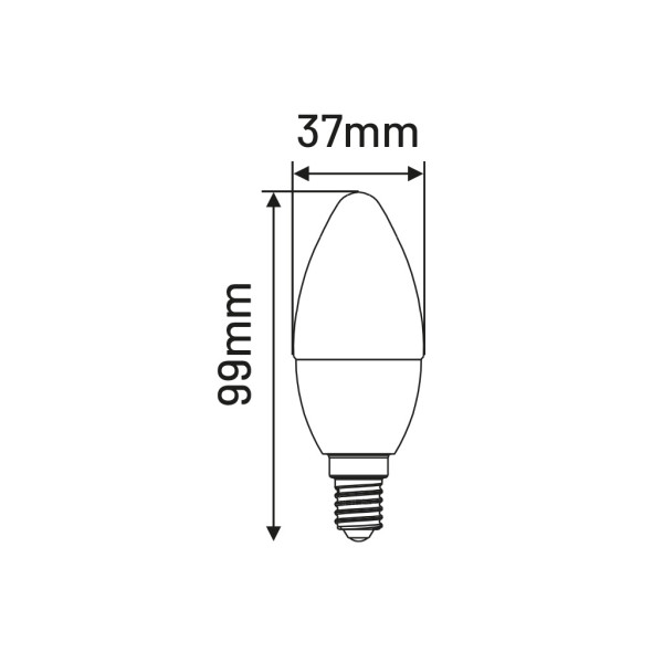 Żarówka LED C37 E14 6W ŚWIECA 490LM 3000K INQ ELB034WW