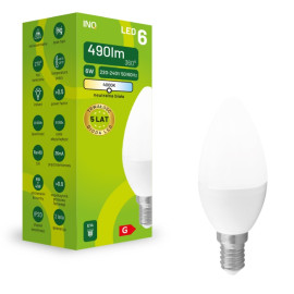 Żarówka LED C37 E14 6W ŚWIECA 490LM 4000K INQ ELB034NW