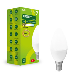 Żarówka LED C37 E14 7W ŚWIECA 600LM 3000K INQ ELB044WW