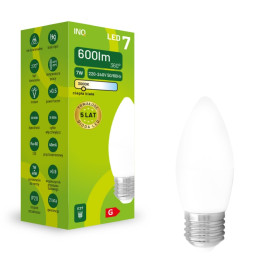 Żarówka LED C37 E27 7W ŚWIECA 600LM 3000K INQ ELB074WW