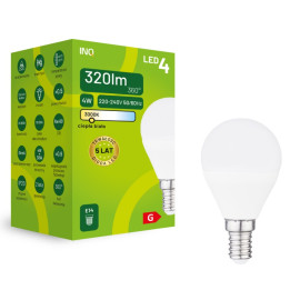 Żarówka LED G45 E14 4W KULKA 320LM 3000K INQ ELP024WW