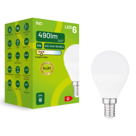 Żarówka LED G45 E14 6W KULKA 490LM 3000K INQ ELP034WW