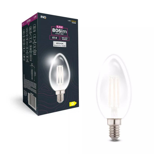 Żarówka LED E14 5,5W (zamiennik 60W) 806lm 4000K (neutralno-biała) - EDB020NW INQ