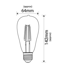 Żarówka LED ST64 E27 8W (zamiennik 75W) 1050lm 3000K (ciepło-biała) - EDS030WW INQ
