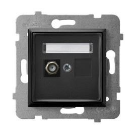 ARIA GPA-1UF/m/33 Gniazdo antenowe typu F pojedyncze CZARNY METALIK