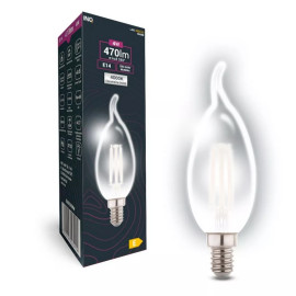 Żarówka LED E14 4W (zamiennik 40W) 470lm - B37 płomyk 230V 4000K (neutralna-biała) - EDBT010NW DECO CLEAR INQ