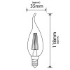 Żarówka LED E14 4W (zamiennik 40W) 470lm - B37 płomyk 230V 4000K (neutralna-biała) - EDBT010NW DECO CLEAR INQ