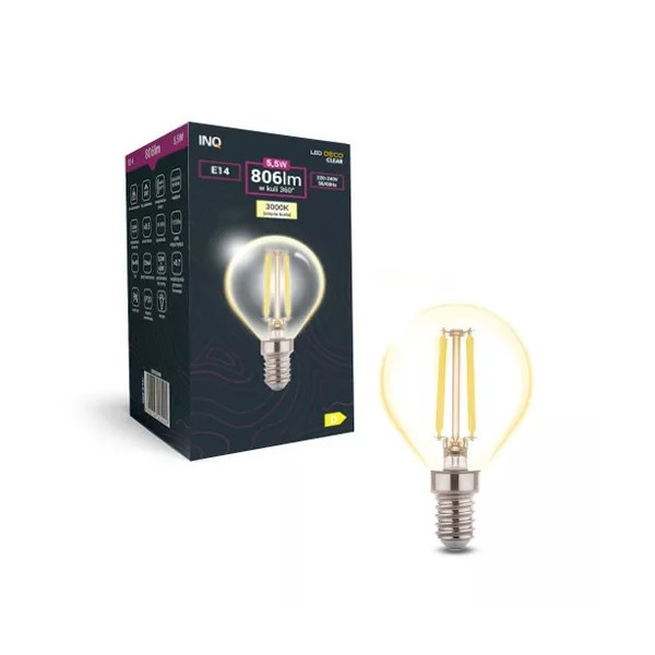 Żarówka LED E14 5,5W (zamiennik 60W) 806lm - P45 230V 3000K (ciepło-biała) - EDP020WW INQ