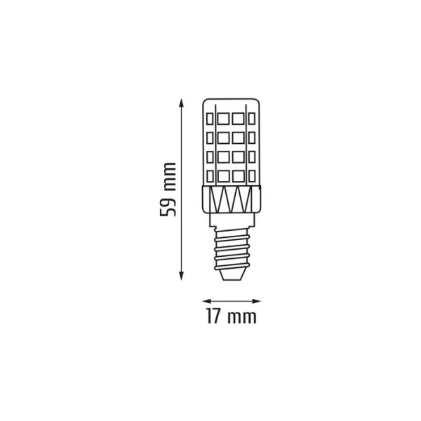 Żarówka LED E14 3,8W 370lm T18 230V 4000K (neutralna-biała) - LTE010NW INQ