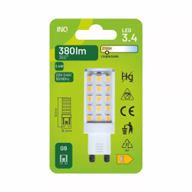 Żarówka LED G9 3,4W 380lm - 230V 3000K (ciepło-biała) -  ELTG030WW INQ