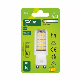 Żarówka LED G9 4,8W 530lm - 230V 3000K (ciepło-biała) -  ELTG040WW INQ 