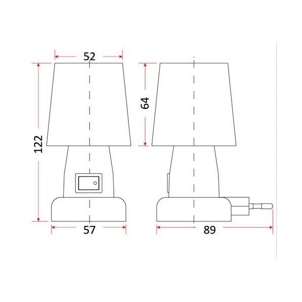 ML-1 biała - Lampka nocna w kontakt z klosikiem, E14 max 7W