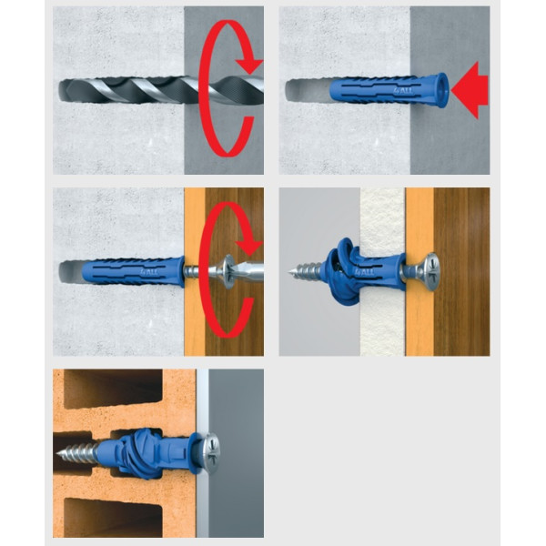 Kołek uniwersalny 4ALL fi 8x65 mm z wkrętem 5,0x80 mm 4ALL-08065+5080 (opak.50 szt.)