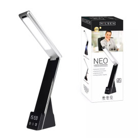 NEO czarna - lampka biurkowa LED 5W 265lm (z ładowarką indukcyjną) MA021E