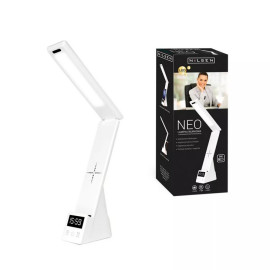 NEO biała - lampka biurkowa LED 5W 265lm (z ładowarką indukcyjną) MA020E